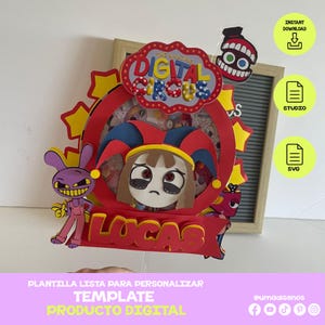 Amazing Digital Circus Template Cake topper Amazing Digital Circus caketopper SVG Cut File The Amazing Digital Circus cameo template cricut