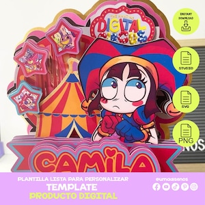 Amazing Digital Circus Template Cake topper Amazing Digital Circus caketopper SVG Cut File The Amazing Digital Circus cameo template cricut