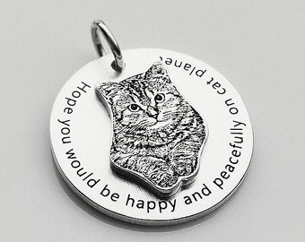 S925 Sterling Silver Pet Necklace, Customized Animal Pendant for Necklace, Personalized Pet Picture Necklace