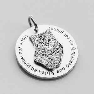 S925 Sterling Silver Pet Necklace, Customized Animal Pendant for Necklace, Personalized Pet Picture Necklace