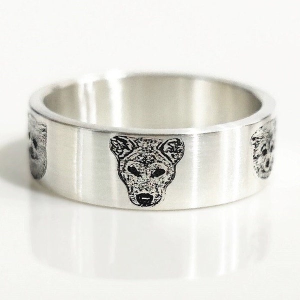 S925 Sterling Silver Animal Ring, Customized Pet Ring, Personalized Pet Picture Ring, Adjustable Ring Size