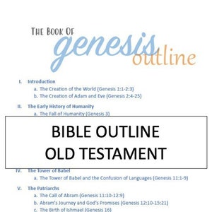 Comprehensive Old Testament Bible Outline with References