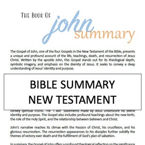 New Testament Bible Summary by Book