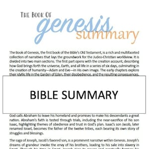 Comprehensive Bible Summary by Book
