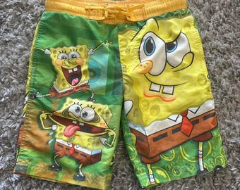 Nickelodeon spongebob kids 4/5 swim trunks Y2K