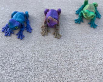 3d printed frog, fully articulated