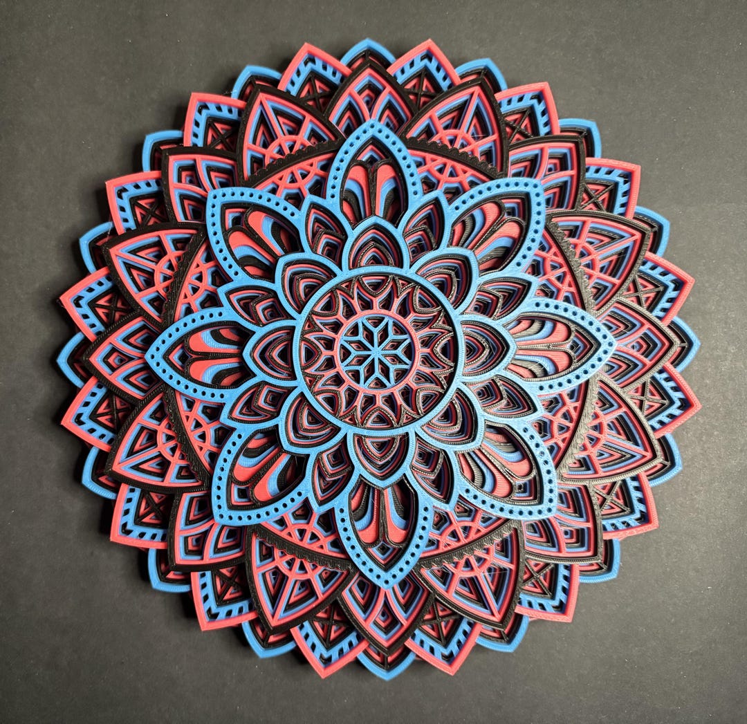 Black Light Reactive 3d Printed Mandala - Etsy