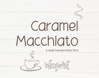 Handwritten Font Goodnotes Simple Font Study Digital Note Cute Font Neat Handwritting Fonts Clean Procreate Font Planner | Caramel Macchiato