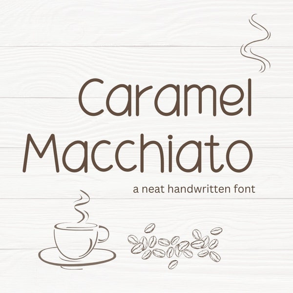 Handwritten Font Goodnotes Simple Font Study Digital Note Cute Font Neat Handwritting Fonts Clean Procreate Font Planner | Caramel Macchiato