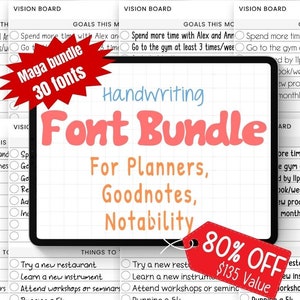 Schriftpaket Handgeschriebene Schrift Goodnotes Einfache Schriftstudie Digitale Notizschrift Handschriftliche Schriften Sauberer Notability Schriftplaner | Mega BDs