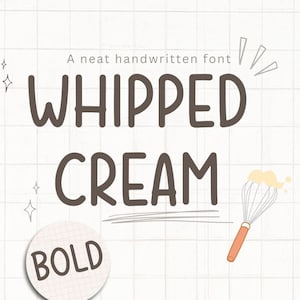 Handwritten Font Goodnotes Simple Font Study Digital Note Cute Font Neat Handwritting Font Clean Procreate Font Planner | Whipped Cream Bold
