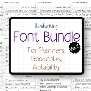 Font Bundle Handwritten Font Goodnotes Simple Font Study Digital Note Font Neat Handwritting Fonts Clean Notability Font Planner | Vol.2