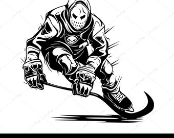 Halloween Hockey SVG, Halloween Hockey Player Clipart, Hockey Player SVG, Ice Hockey Mug Clip Art, Hockey Mom Design File, Hockey Shirt Svg