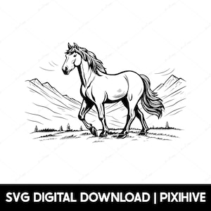 Cheval SVG, Cheval PNG, Cheval Tumbler SVG, Cheval Mug Clip Art, Chemise équestre Clipart, Vecteur de cheval, Fichier de gravure de cheval, Laser Cut Svg