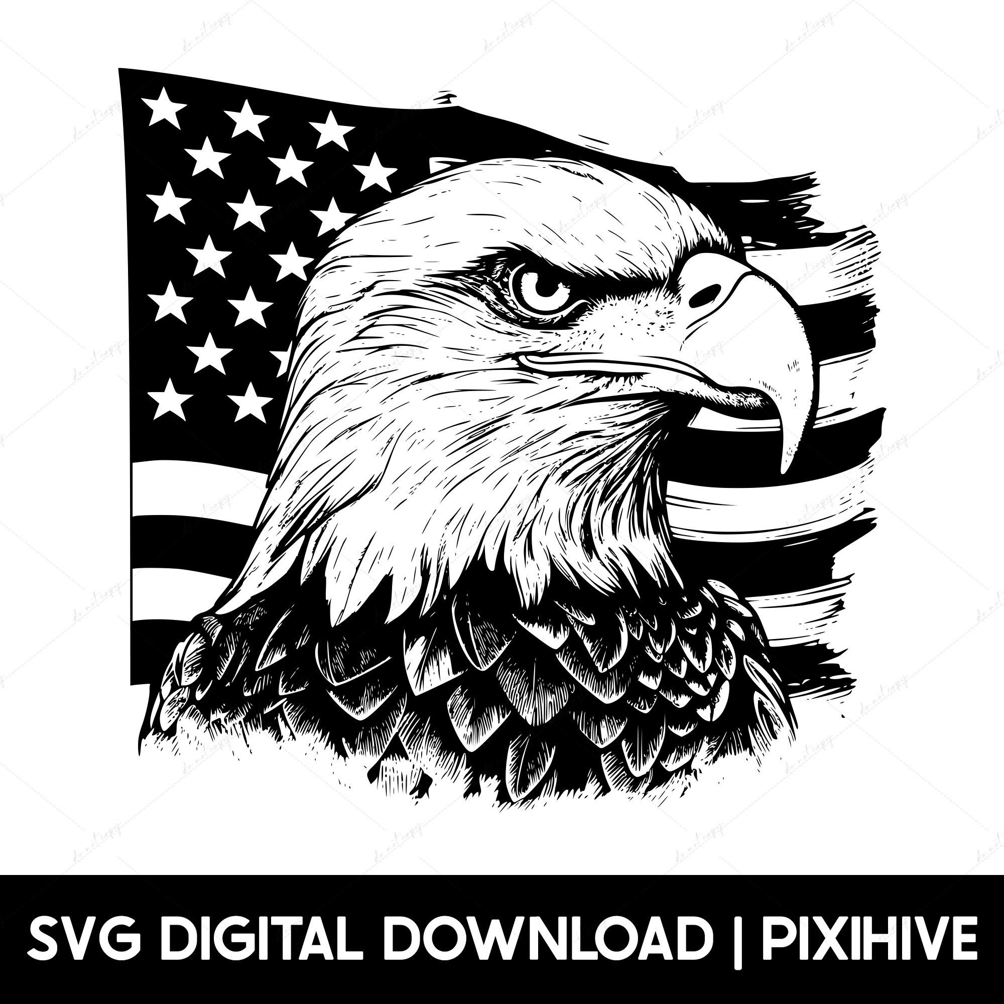 Eagle SVG, Patriotic American Eagle SVG, Eagle PNG, Eagle Head Svg ...