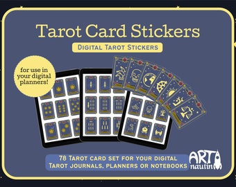 Tarot Card Digital Stickers | Tarot Journal Stickers | Tarot Cards Goodnotes | Witchy Planner Stickers | Witchy Stickers | iPad Stickers