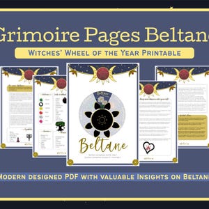 Witches’ Wheel of the Year printable: BELTANE | Witch Festival PDF for self-printing | Beltane Ritual - Beltane Altar Ideas - Witch Sabbat