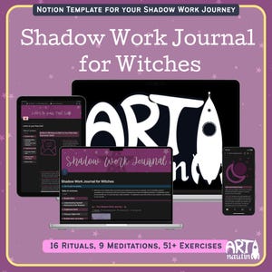 Digital Shadow Work Journal for Witches | Shadow Work Journal Notion Template: Shadow Work Prompts for modern Witches