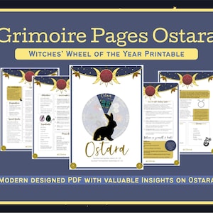 Witches’ Wheel of the Year printable: OSTARA | Witch Festival PDF for self-printing | Ostara Ritual - Ostara Altar Ideas - Witch Sabbat