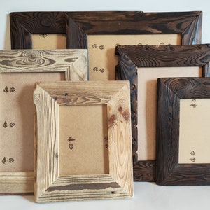Frame, Frame old natural wood, handmade wooden frame, wall decoration, unique, vintage, loft, industrial