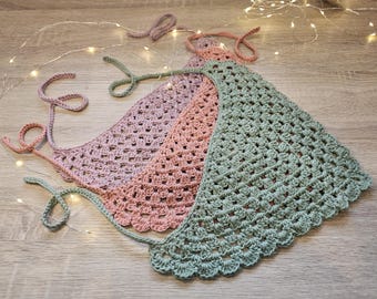 Organic cotton Crochet Bandana – Granny Stitch Head Scarf | Handmade Hair Accessory