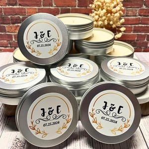 Handmade 2oz Tin Candles | Soy Candles for Wedding Engagement Party Special Memorial | Bulk Tin Candles with Custom Labels
