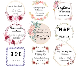 Round Wedding Stickers | Custom Wedding Favors | Personalized Retirement Stickers | Birthday Stickers | Candle Labels | Custom Logo Stickers