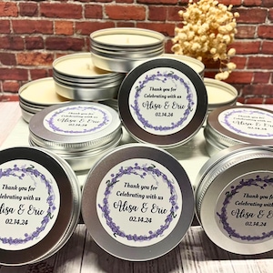 Candle Tins 2oz Handmade Soy Candles for Gift Wedding Favor Engagement Party Decor with Custom Labels