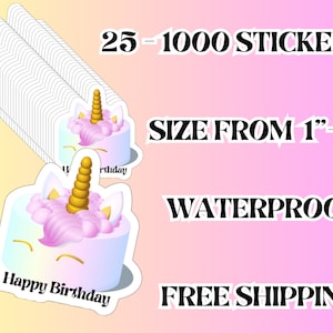 100 Pcs Custom Vinyl Stickers | Personalized Cut to Size Stickers | Waterproof Stickers | Business Logo Labels | Die Cut Stickers