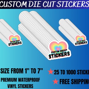 Personalized Vinyl Stickers | Custom Die Cut Stickers | Waterproof Stickers | Business Stickers | Logo | Cut to the Size Stickers