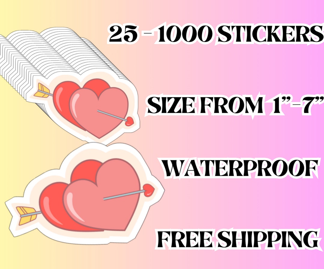 100 Pcs Personalized Vinyl Stickers | Cut to Size Stickers | Custom ...