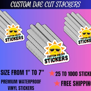 Personalized Stickers | Custom Design Stickers | Die Cut Stickers | Cut to the Size Stickers | Bulk Stickers | Waterproof | Free Shipping