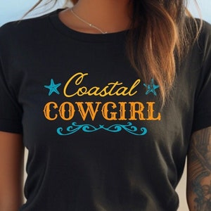 Coastal Cowgirl Women&#39;s T-Shirt - Stylish and Chic Design for Beach-loving Cowgirls