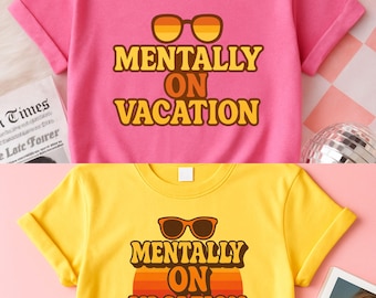 Retro Sommer PNG Bundle: Geistig im Urlaub Design (digitaler Download)