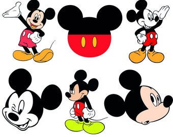Pacote SVG do Mickey Mouse com cabeça em camadas, camiseta de aniversário SVG, arquivos SVG de caneca Tumbler para Cricut, arquivos SVG para Cricut, para Silhouette,