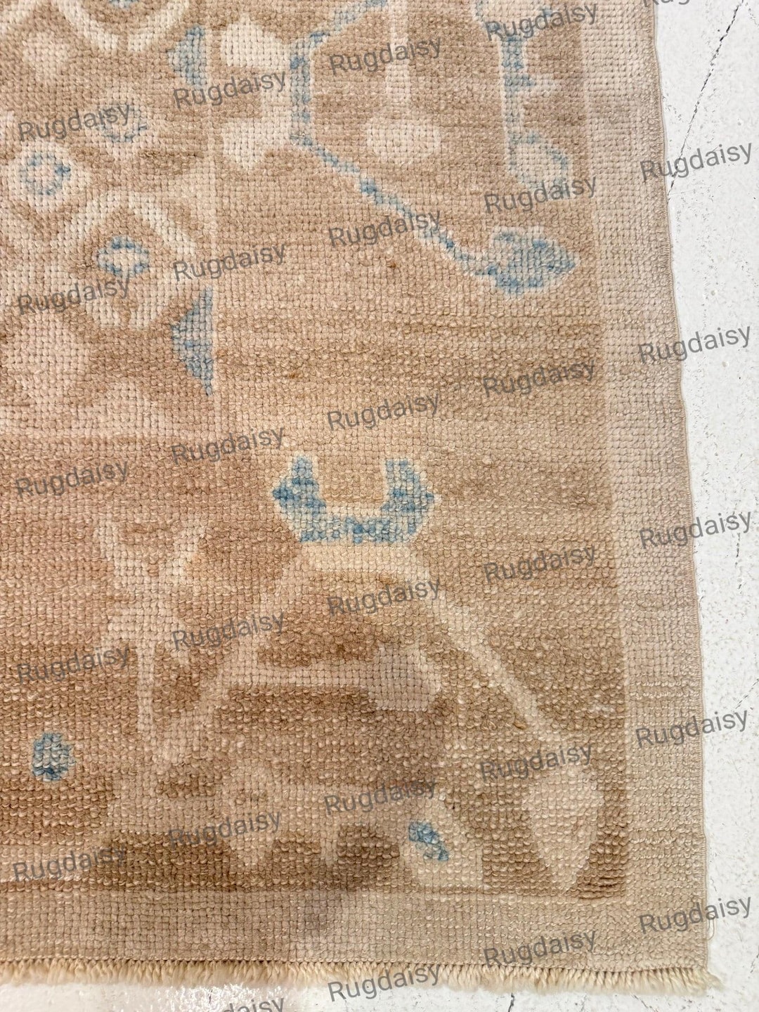 12x14 Polypropylene Rug Oushak Rug 12x14, Brown, Beige, Cream, Blue Area Rug, Living Room Decor ...