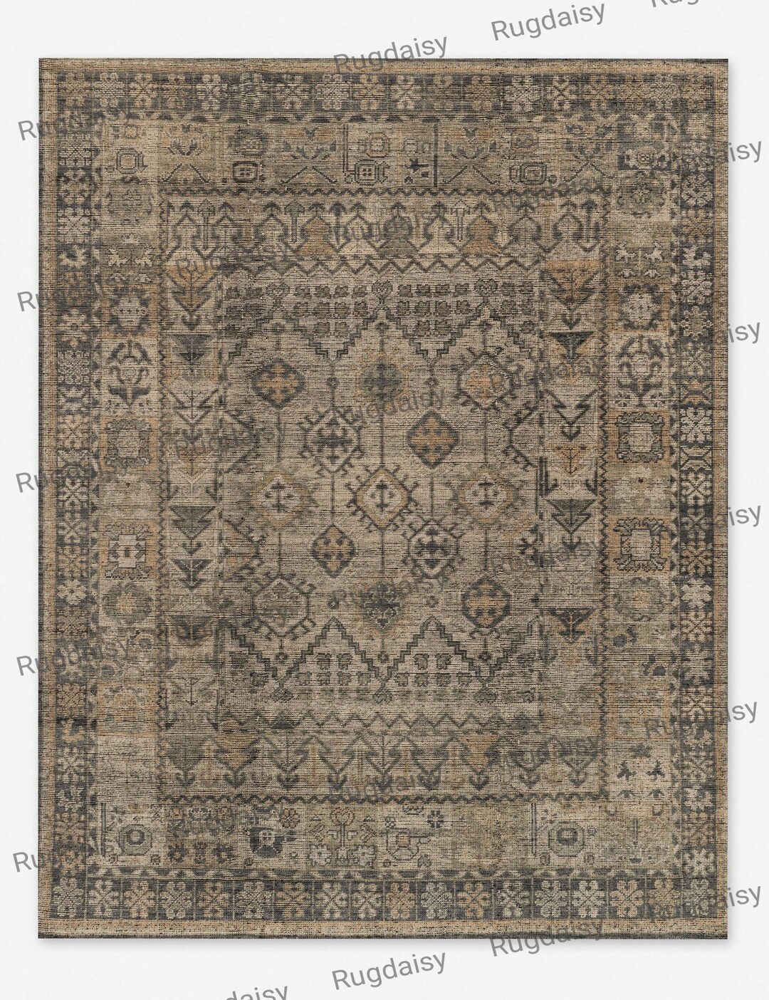 Aerwyna Hand-knotted Wool Rug - Bone and Charcoal - Dining Room - Hand ...