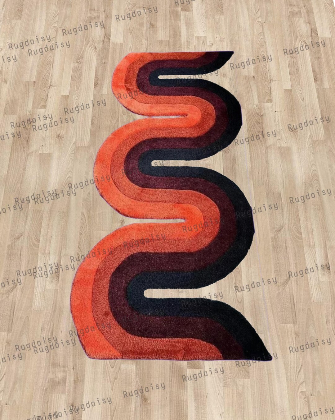 Shped Rugs 3x7 Irregular Shaped Hand Tufted Wool Rugs for Living Room Bedroom ...