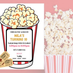 Boîte à pop-corn blanche Invitation