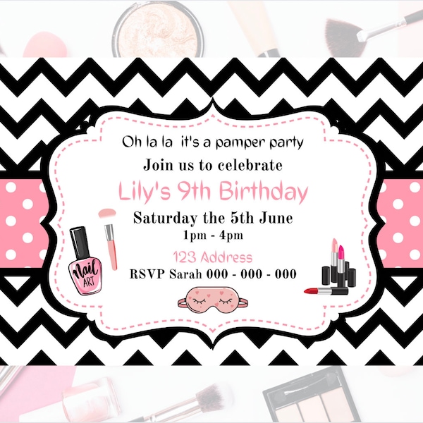 Pamper Party Invite