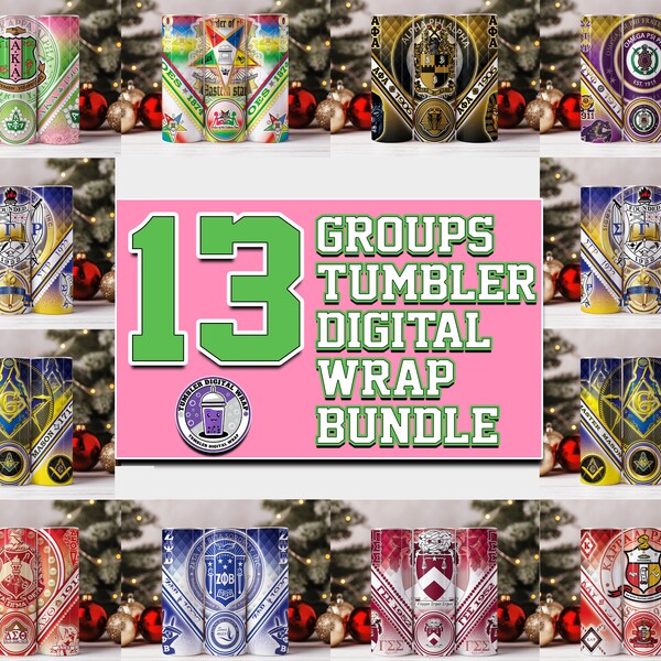 20oz 13 Aka sor Tumbler Wrap Digitals, aka group tumblers wrap, sor group wrap tumblers design, aka Tumbler wrap,instant Digital 20oz 300DPI