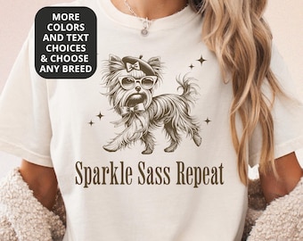 Yorkshire Terrier Shirt Custom Text Funny Trendy Yorkie Mom Gift Premium Dog T-shirt for Women Vintage Tee for Dog Mama Benefits Rescue