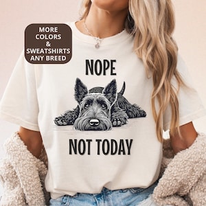 Funny Scottish Terrier Shirt Nope Not Today Comfort Colors T-shirt Gift for Scottie Lover Lazy Dog Cute Gift for Dog Mom Benefits Rescue