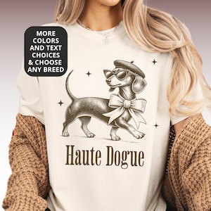 Dackel T-Shirt Benutzerdefinierter Text Lustig Trendy Hund Mutter Geschenk Premium Komfort Farben Hunde-Shirt für Frauen Vintage Style Tee Vorteile Rettung