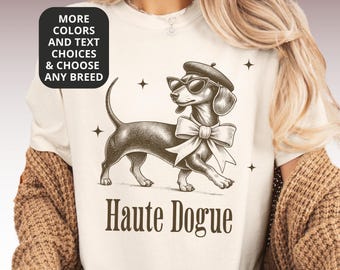 Dackel T-Shirt Benutzerdefinierter Text Lustig Trendy Hund Mutter Geschenk Premium Komfort Farben Hunde-Shirt für Frauen Vintage Style Tee Vorteile Rettung