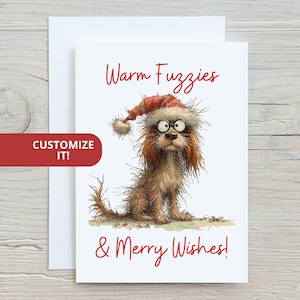 Christmas Dog Greeting Cards Cute Cocker Spaniel Holiday Card Set Whimsical Xmas Stationery with Custom Text and Personalized Message