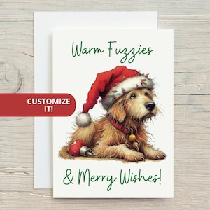 Holiday Dog Greeting Cards Cute Golden Retriever Christmas Card Set Whimsical Xmas Stationery with Custom Text and Personalized Message