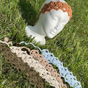 Whimsi floral Headband (100% cotton) / handmade crochet floral hair piece, crochet acessories