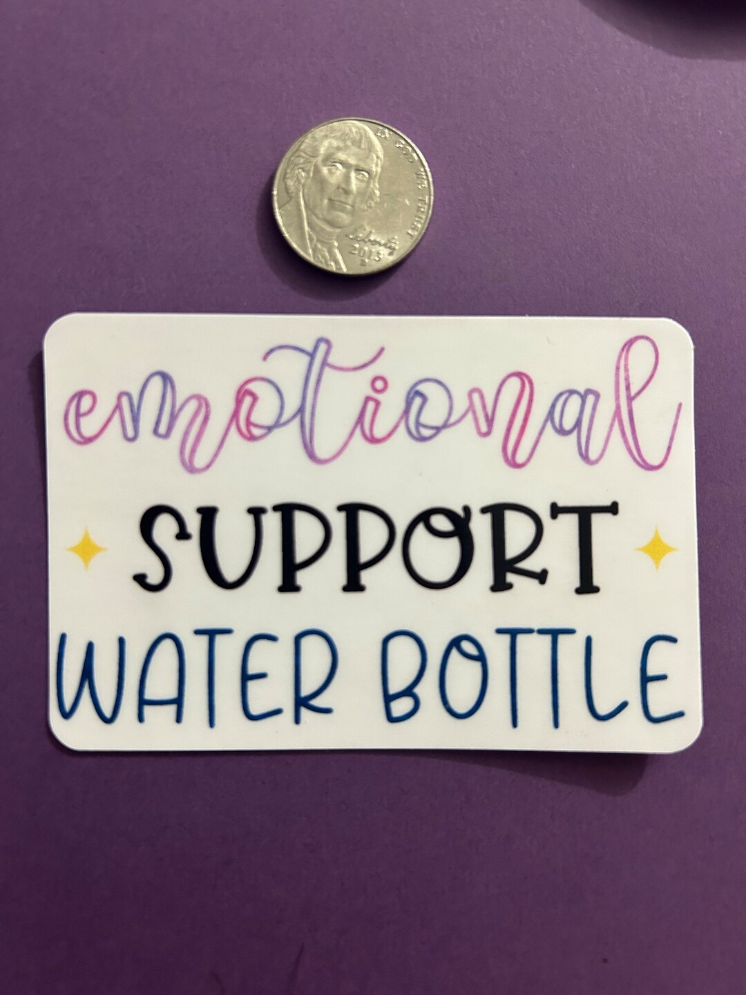 Emotional Support Water Bottle Sticker - Etsy