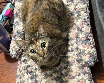cama de gato de ganchillo